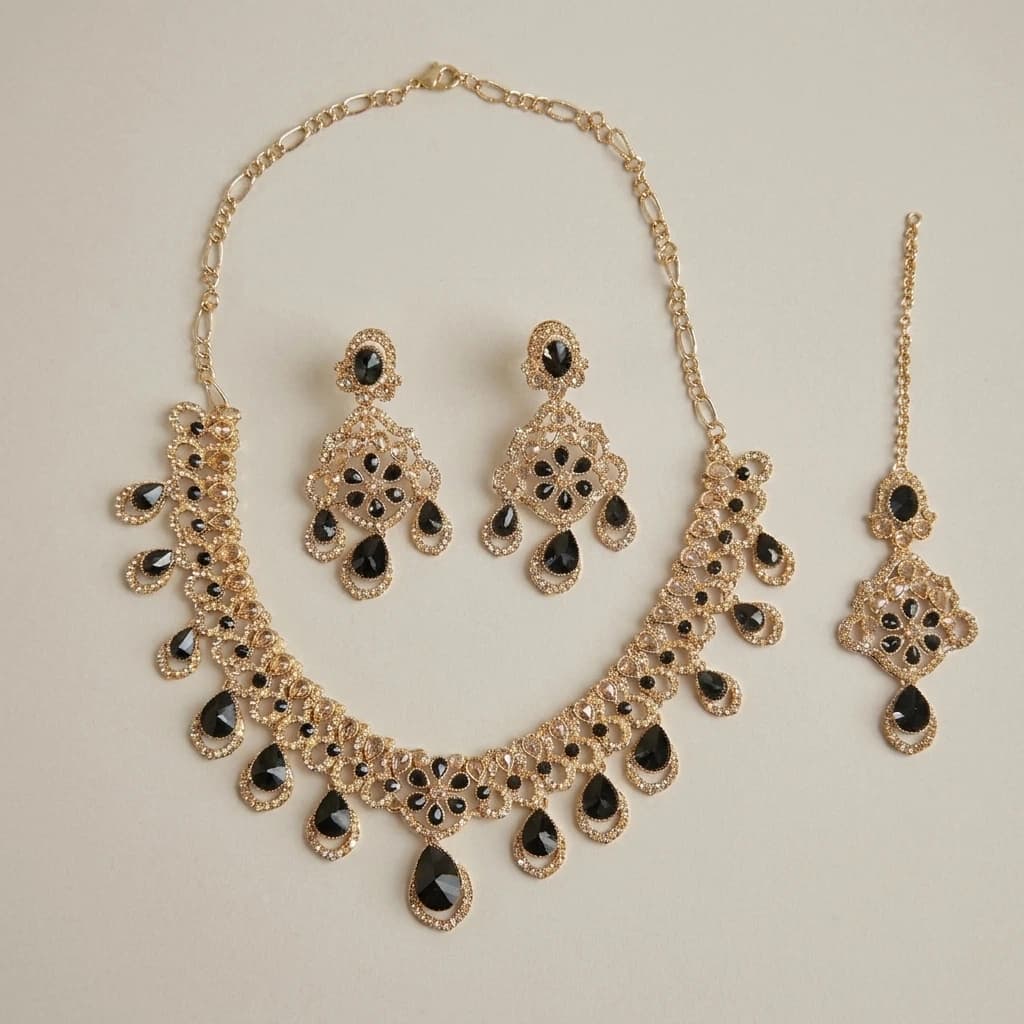 Noir Royale Black Stone Jewelry Set image 3