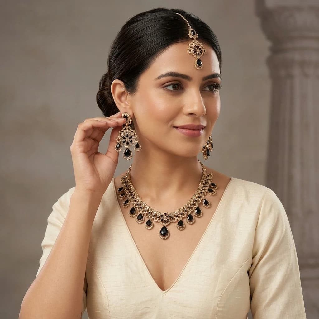 Noir Royale Black Stone Jewelry Set image 1