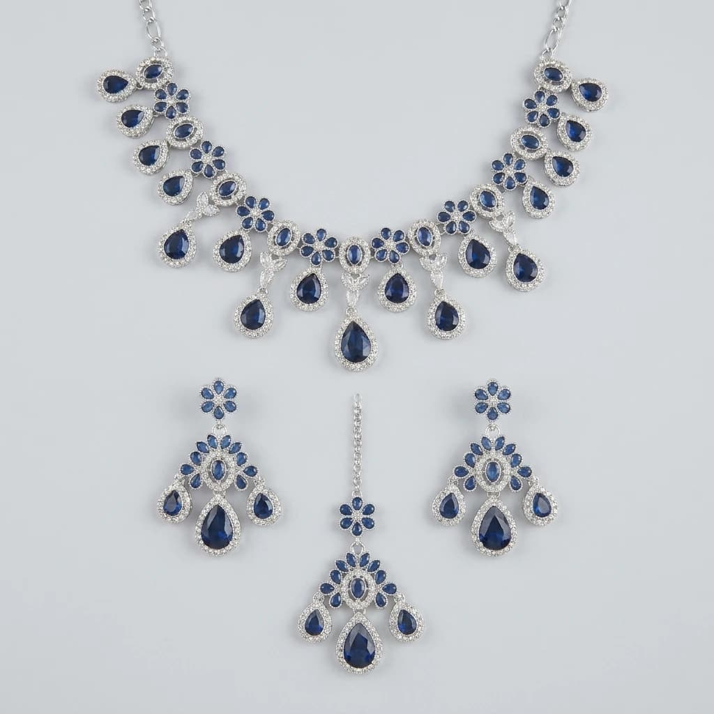 Midnight Royale Silver and Blue Jewelry Set image 1