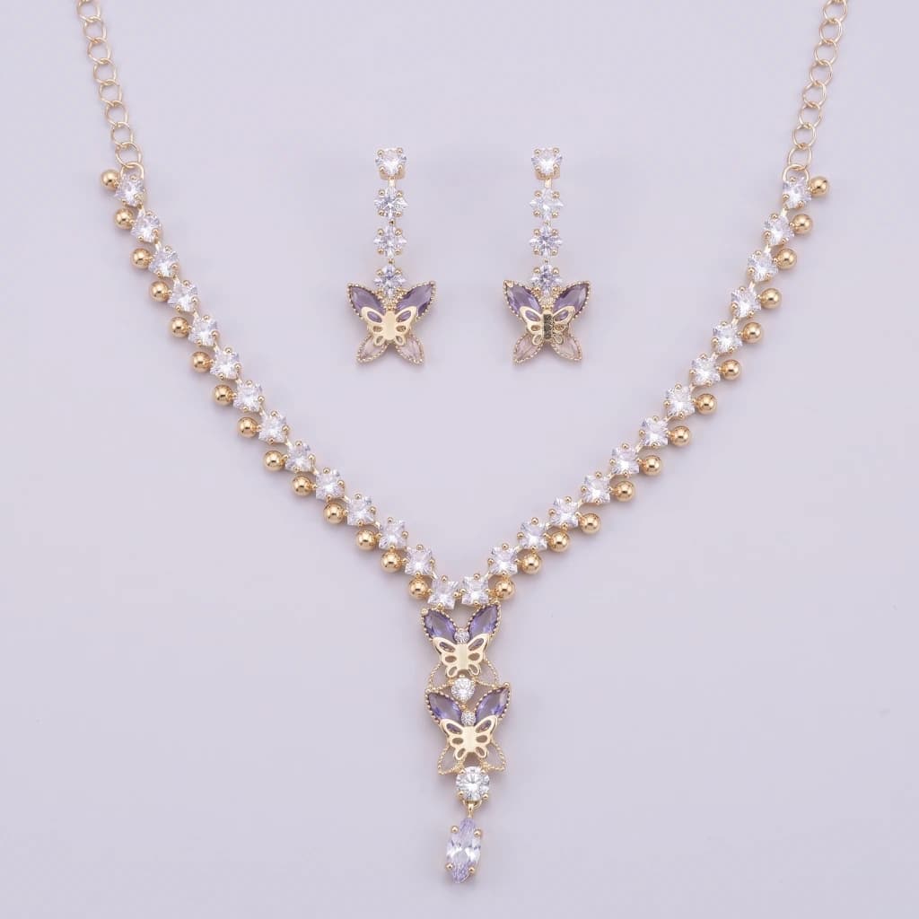Amara Butterfly Necklace Set image 2
