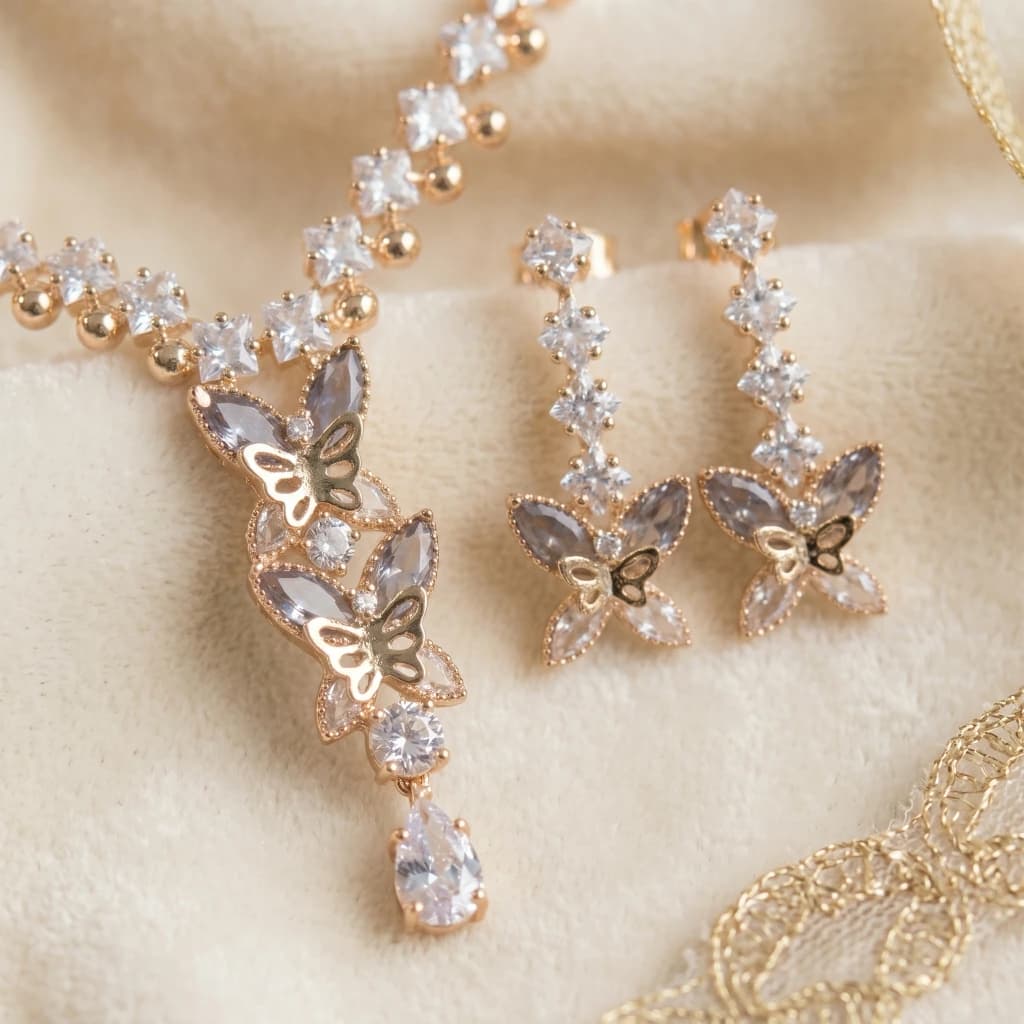 Amara Butterfly Necklace Set image 4