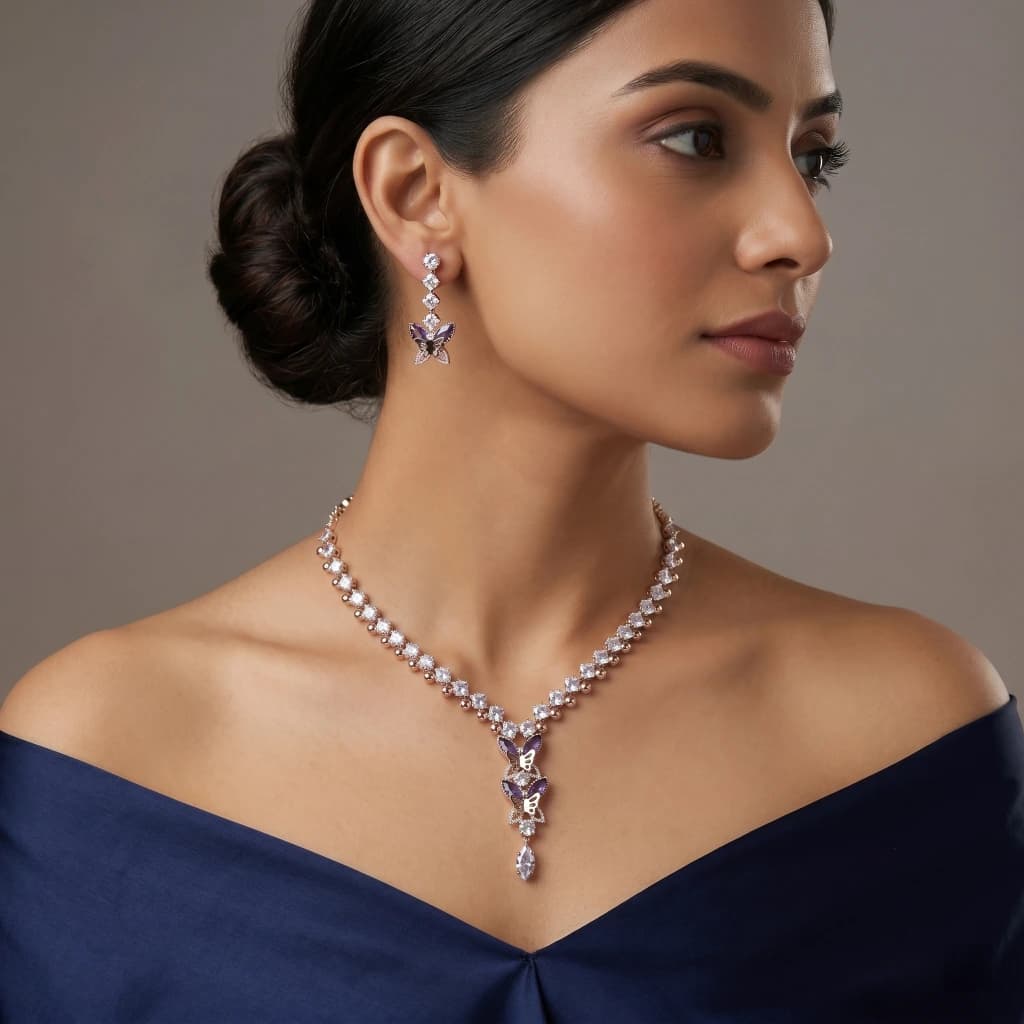 Amara Butterfly Necklace Set image 1