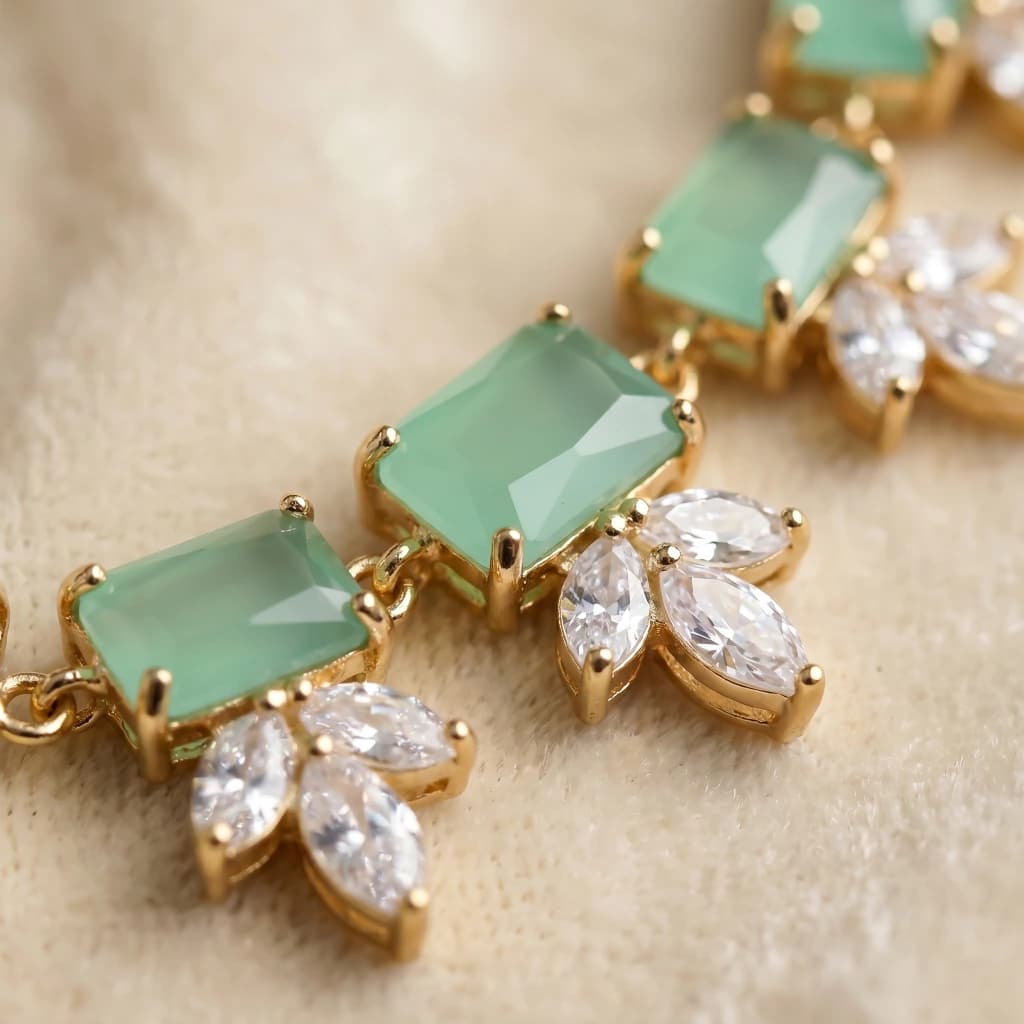 Ishani Mint Suite Necklace Set image 5