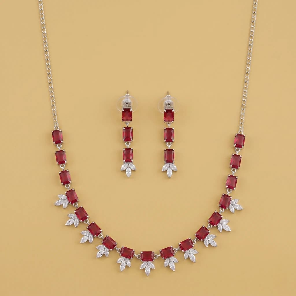 Advika Ruby Suite Necklace Set image 2