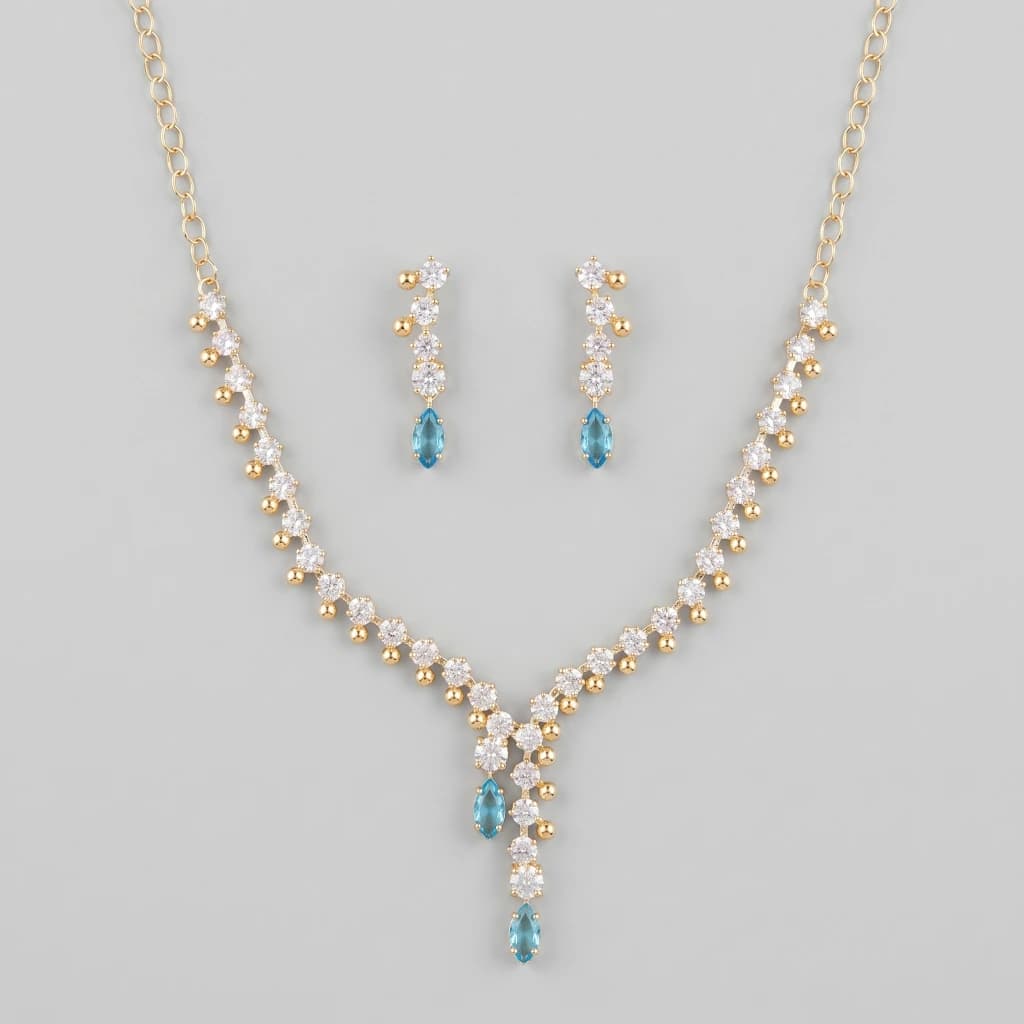 Meera Azure Royale Suite Necklace Set image 1