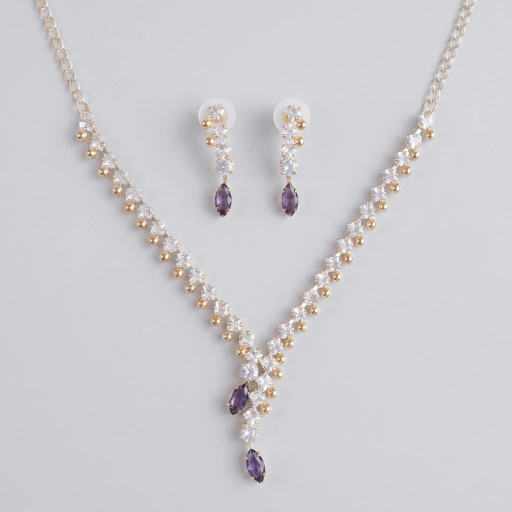 Jhiya Plum Necklace Set image 1