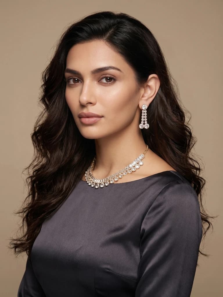 Aiswarya Diamond Suite Necklace Set image 3