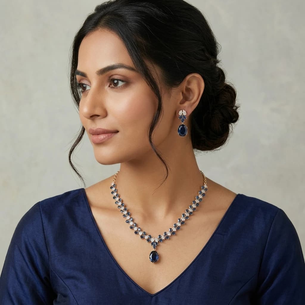 Amrutha Azure Royale Necklace Set image 1