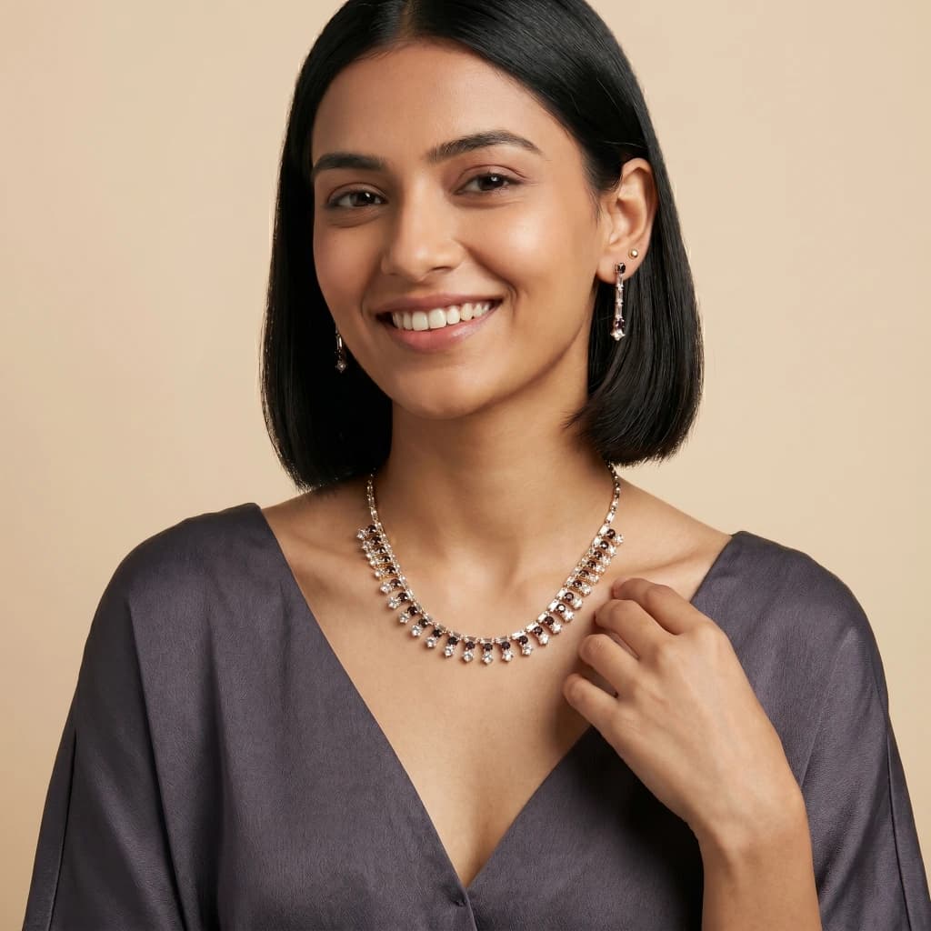 Tara Amethyst Suite Necklace & Earring Set image 3