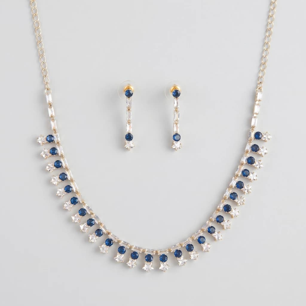 Kalyani Starry Azure Suite Necklace & Earring Set image 2
