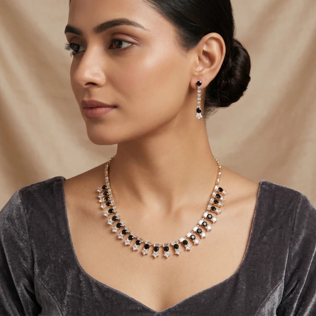 Anjana Starry Midnight Suite Necklace & Earring Set image 2