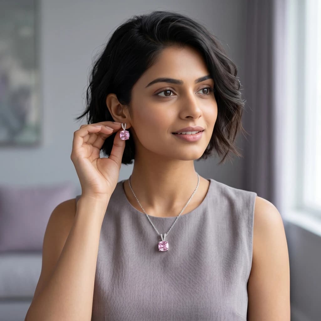 Miya Rose Petal Royale Necklace & Earring Set image 3
