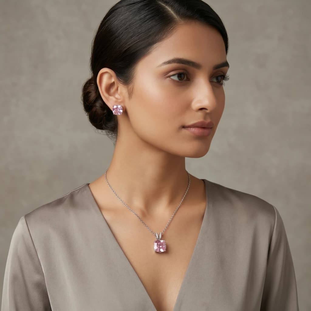 Miya Rose Petal Royale Necklace & Earring Set image 4