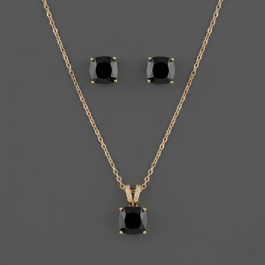 Saanvi Midnight Royale Necklace & Earring Set image 2