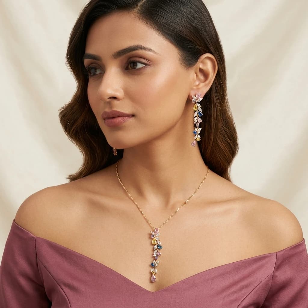 Alina Multi-Color Bloom Suite Jewelry Set image 1