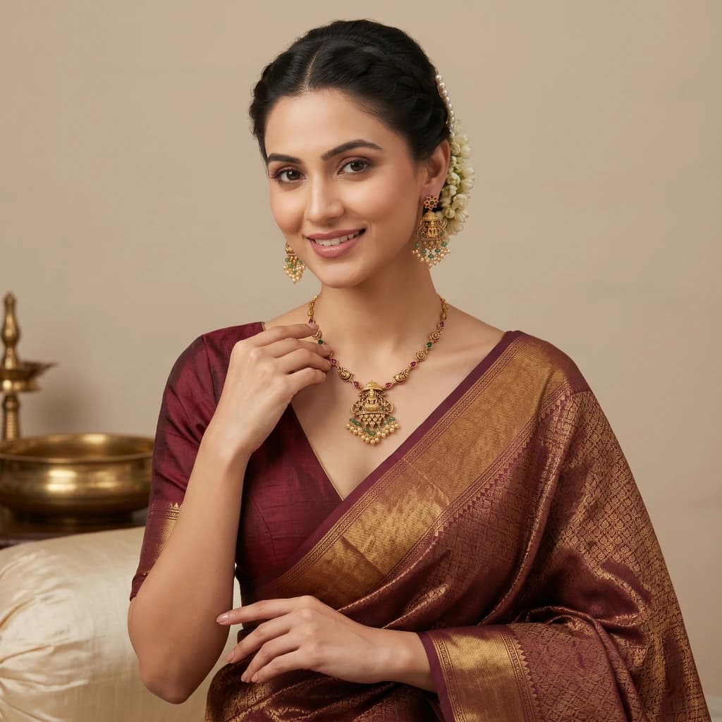 The Padmashri Temple Necklace Set image 1