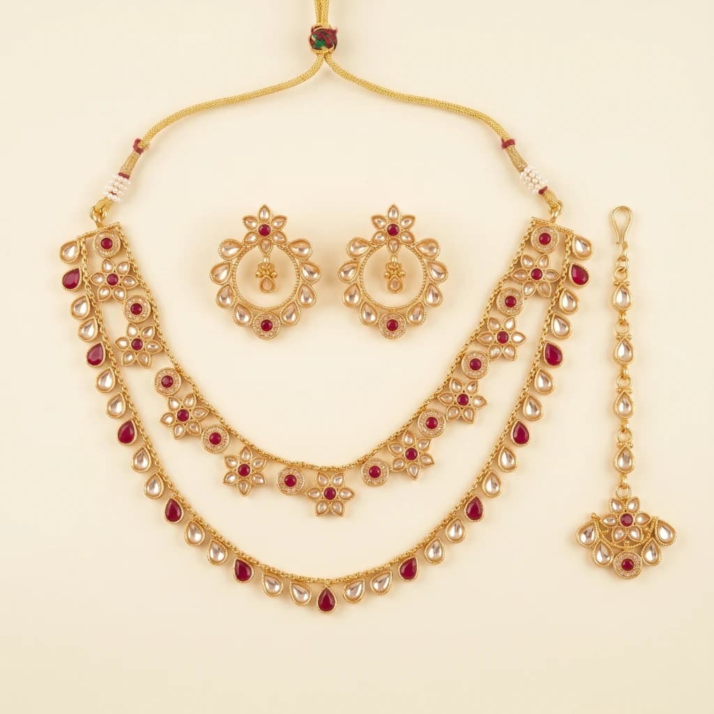 The Shanaya Layered Ensemble Kundan Necklace Set image 1