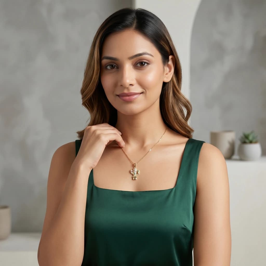 The Lyra Cactus Charm Necklace image 1