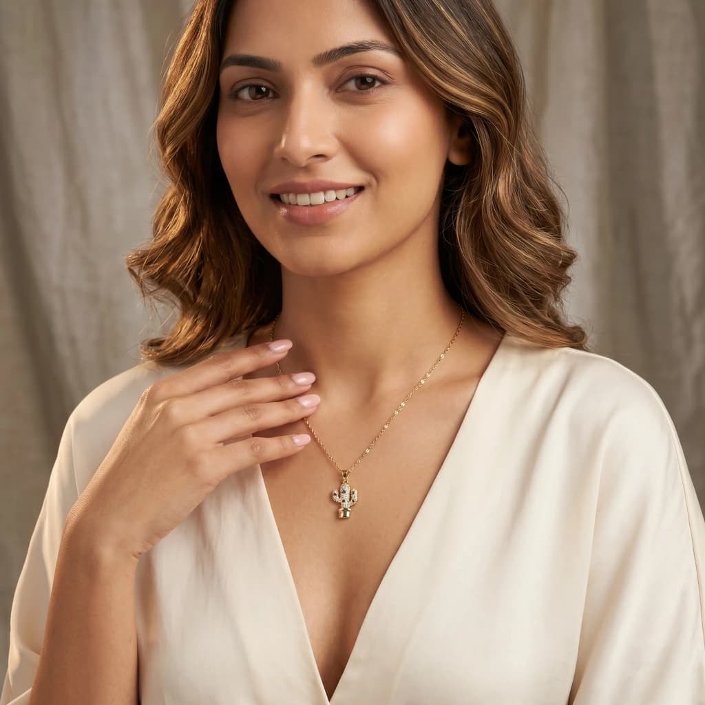 The Lyra Cactus Charm Necklace image 4