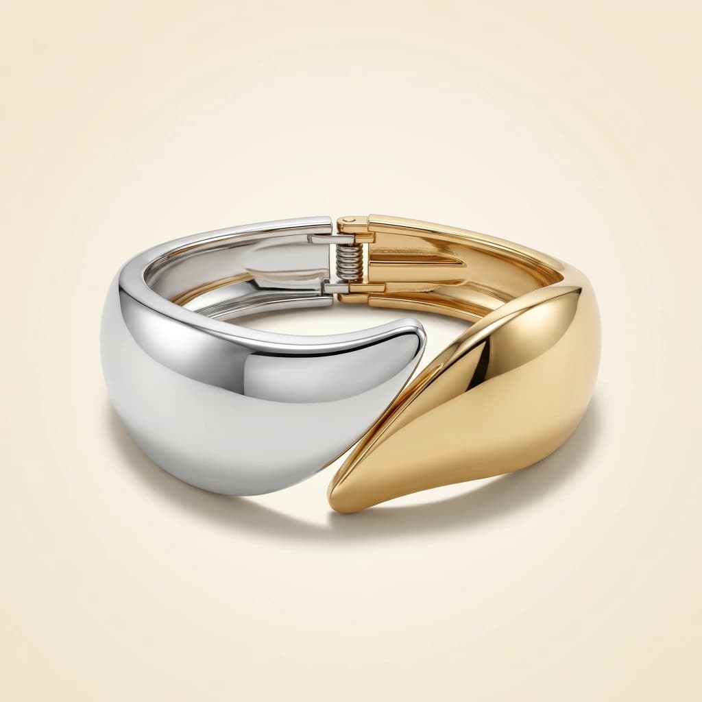Dual Tone Minimalist Openable Kada image 1