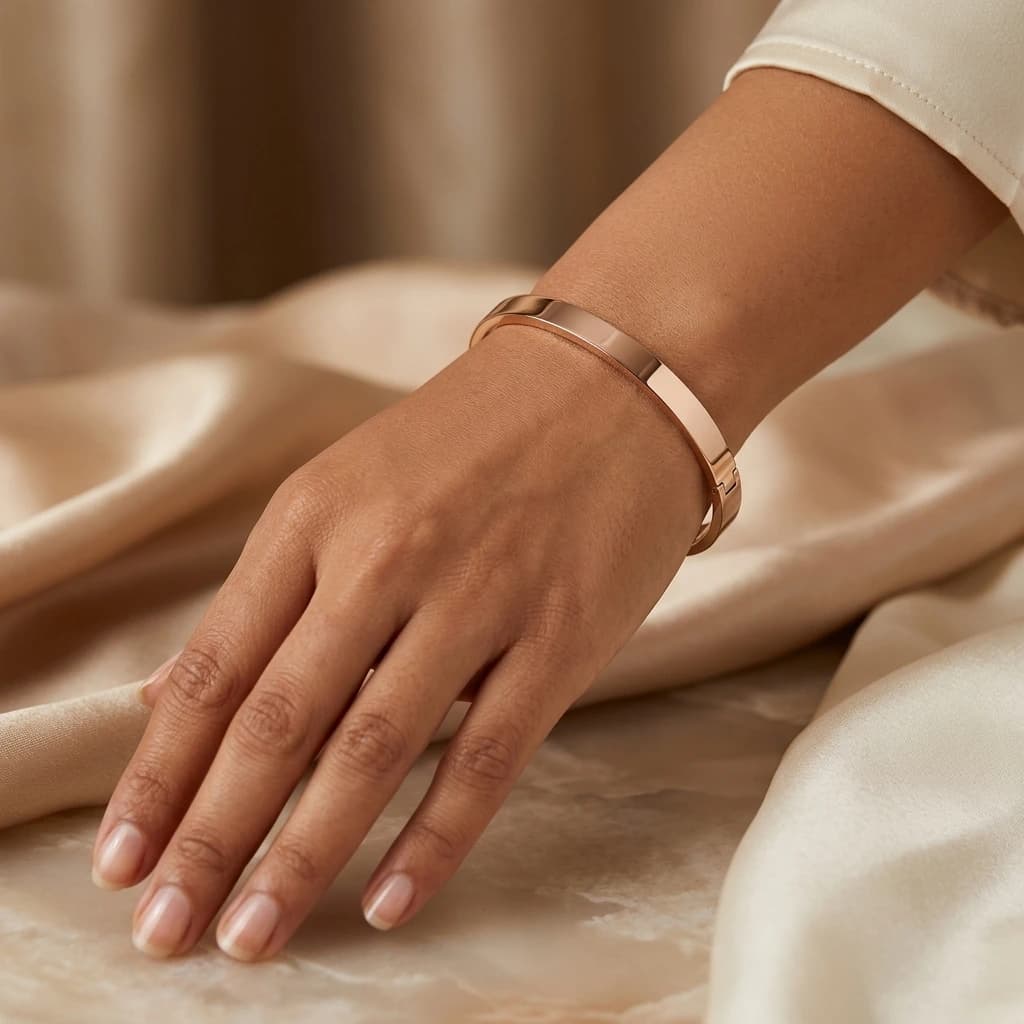 Rose Gold Minimalist Openable Kada image 1