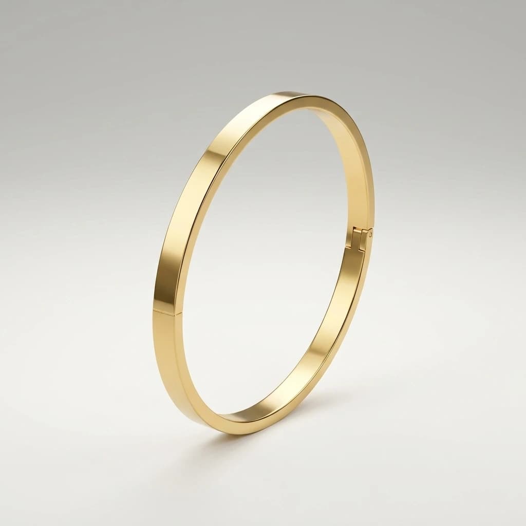 Sleek Modern Gold Minimalist Kada Bangle image 1