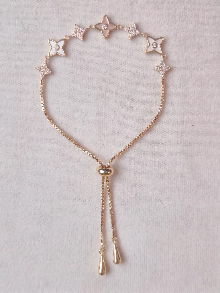Ziya Gold Clover Stone Slider Bracelet image 2