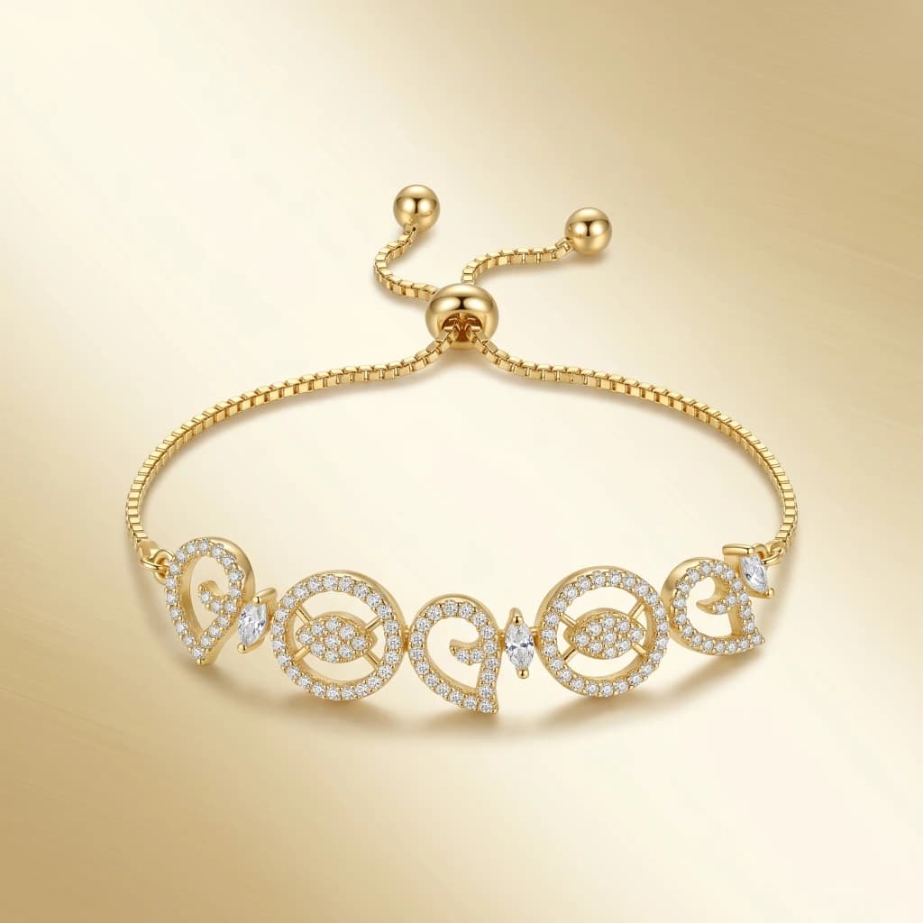Isha Gold Crystal Designer Bracelet image 1