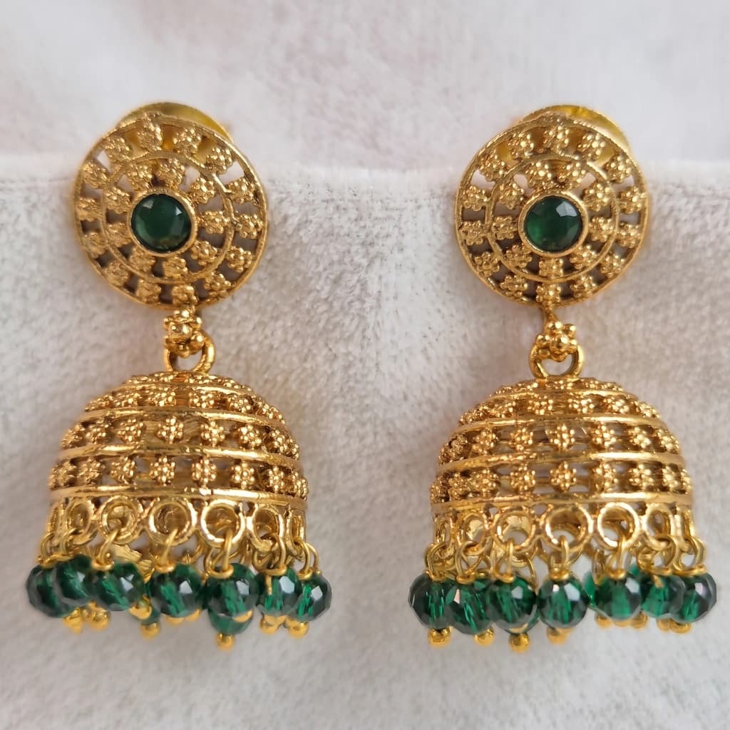 Noor Emerald Heritage Jhumkas image 1