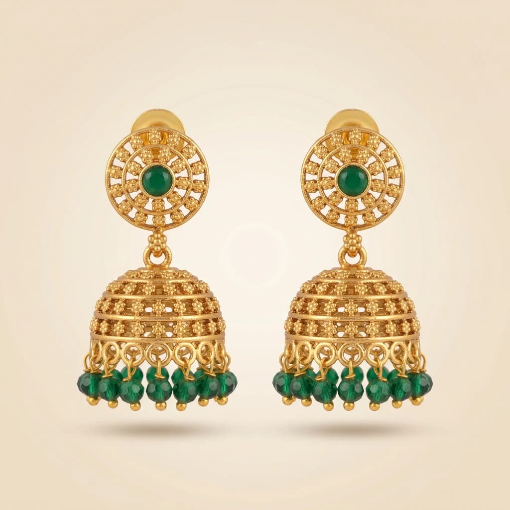 Noor Emerald Heritage Jhumkas image 3