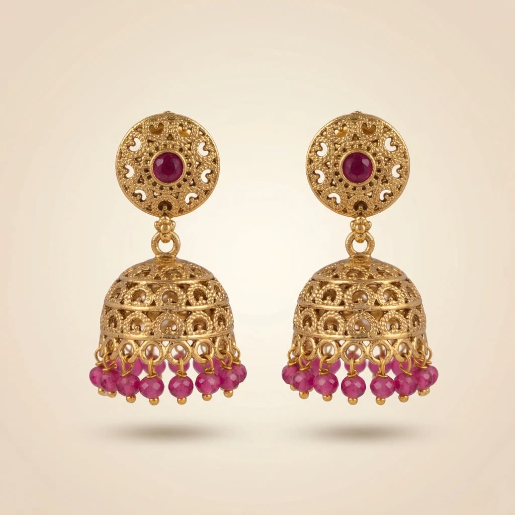 Nandini Ruby Jhumkas image 1