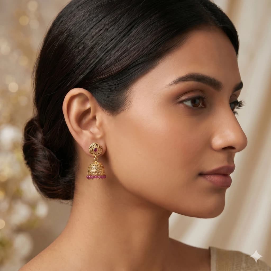 Nandini Ruby Jhumkas image 2