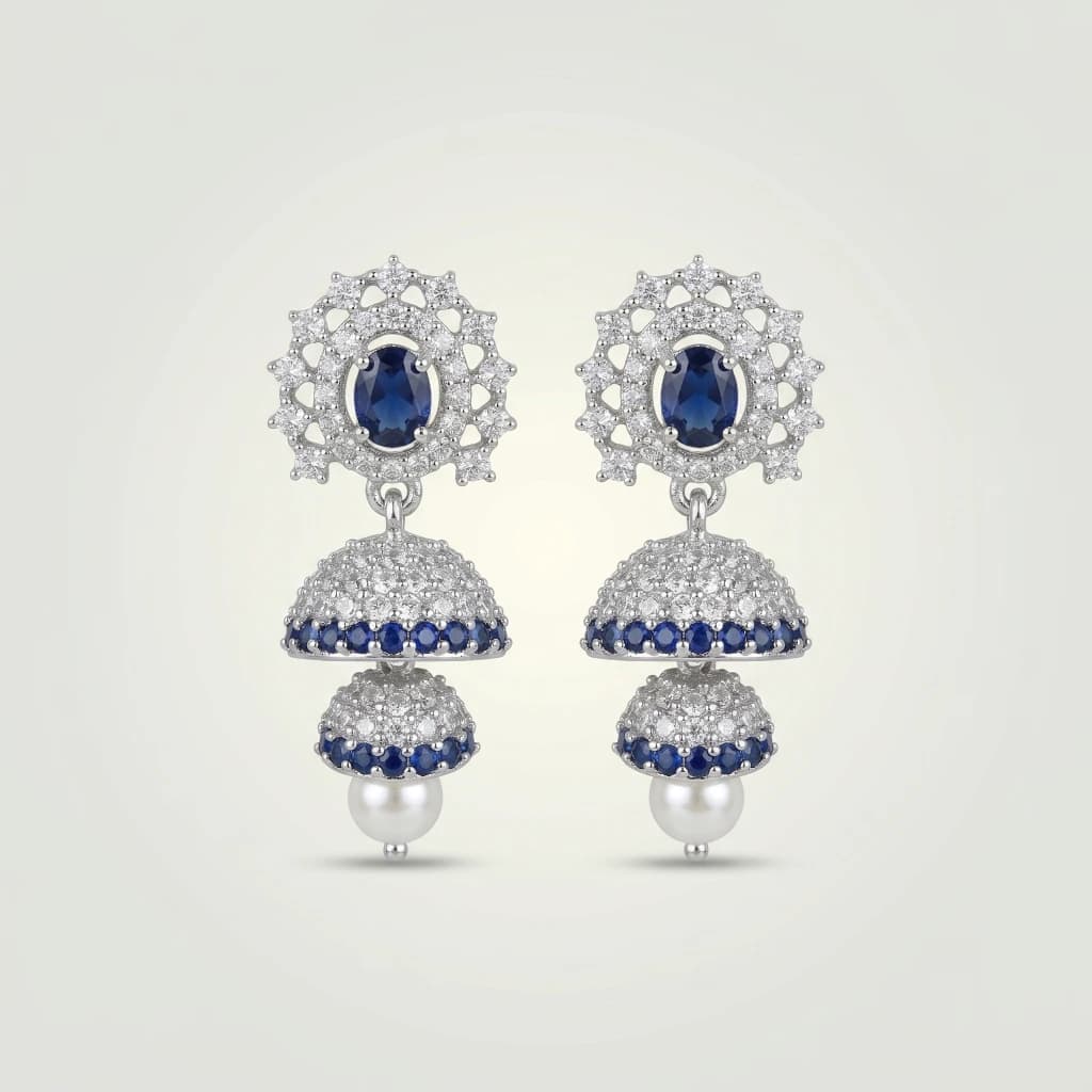 Nila Azure Jhumkas image 1