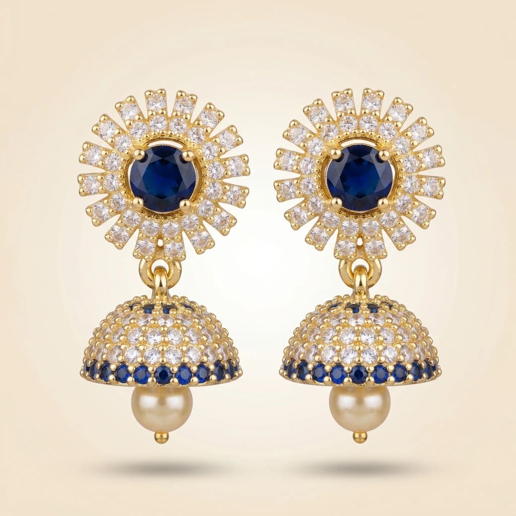 Zoya Azure Jhumkas image 1