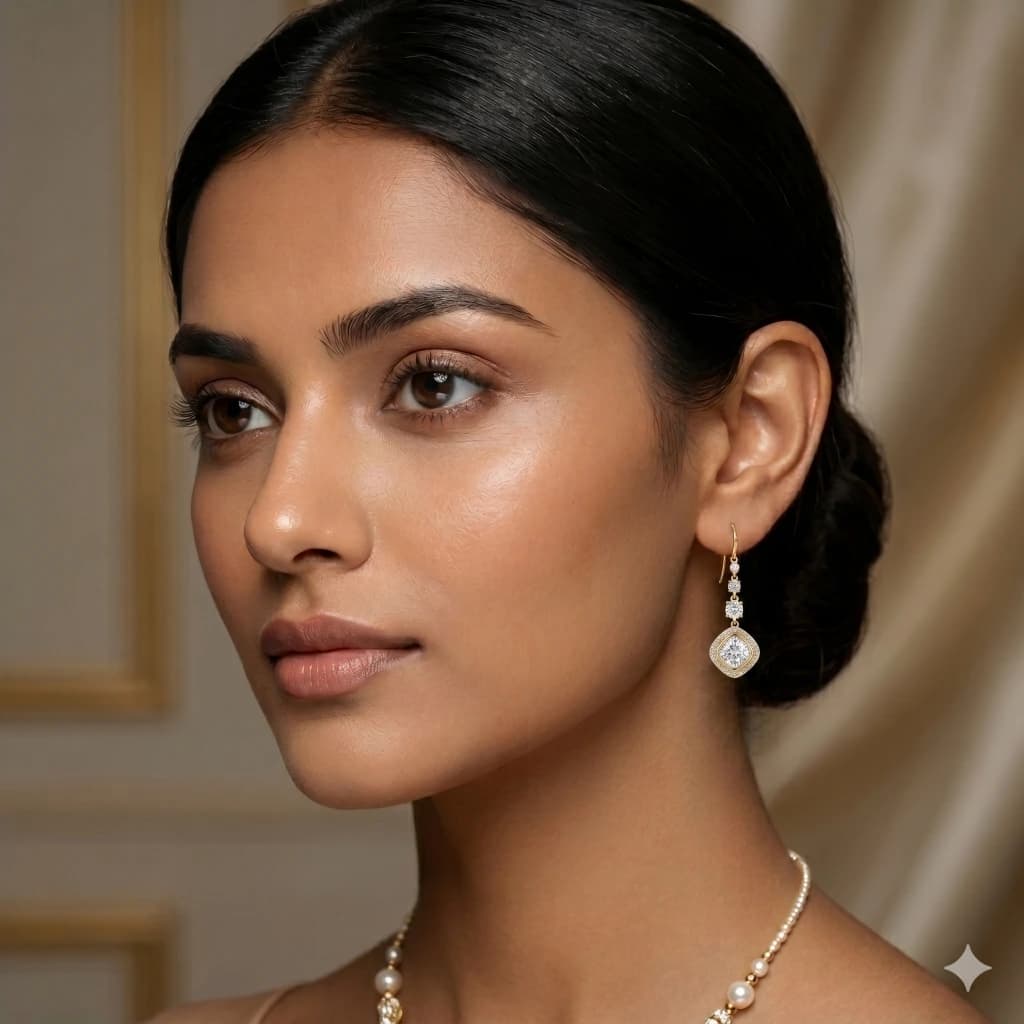Aashna Gold Drop Earrings image 2