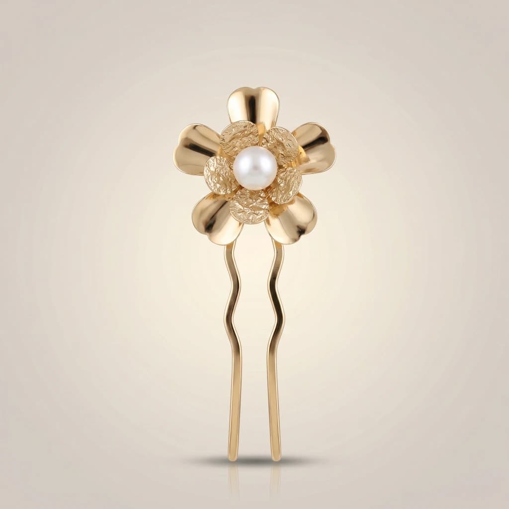QDORA Gold Pearl Floral Juda Pin image 1
