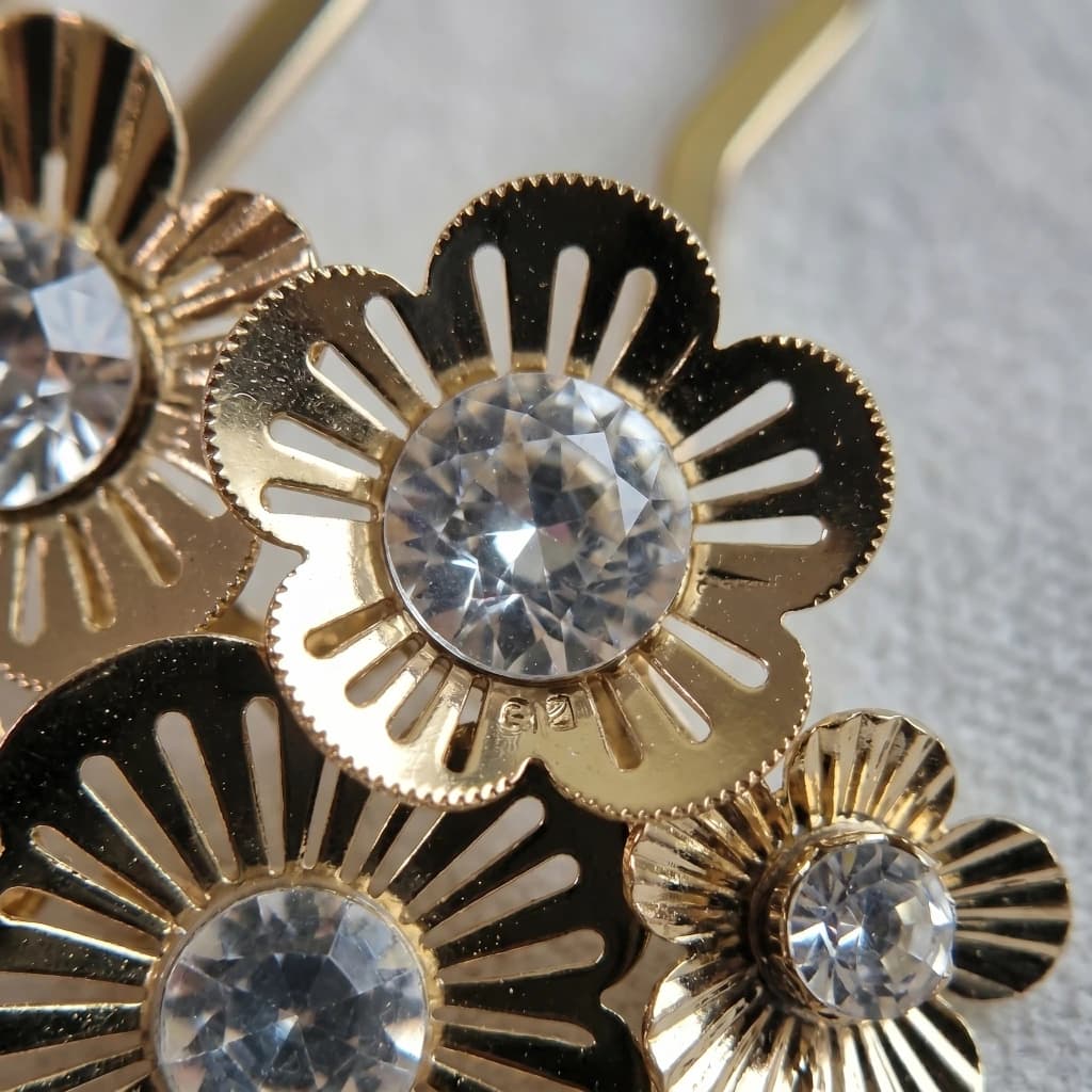 QDORA Gold Crystal Floral Juda Pin image 3