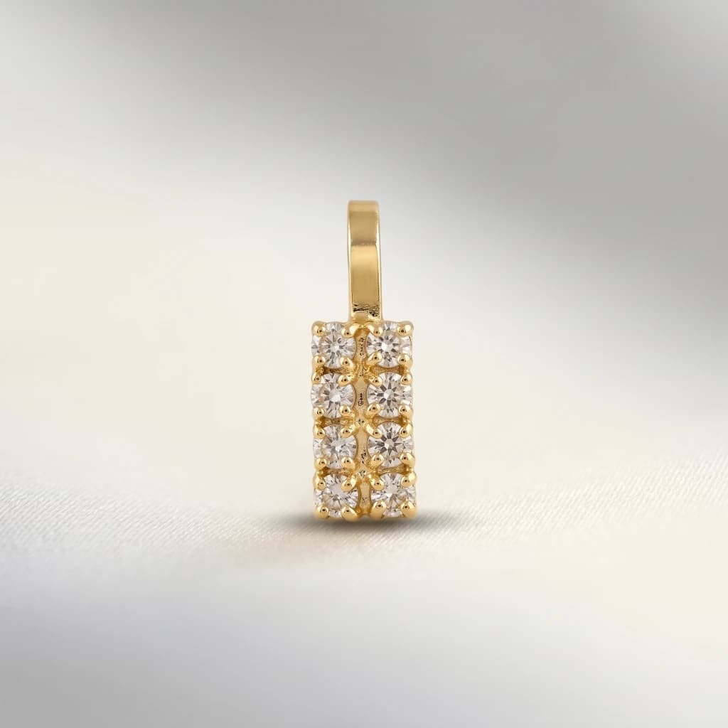 QDORA Gold Crystal Rectangle Nose Ring Cuff image 2
