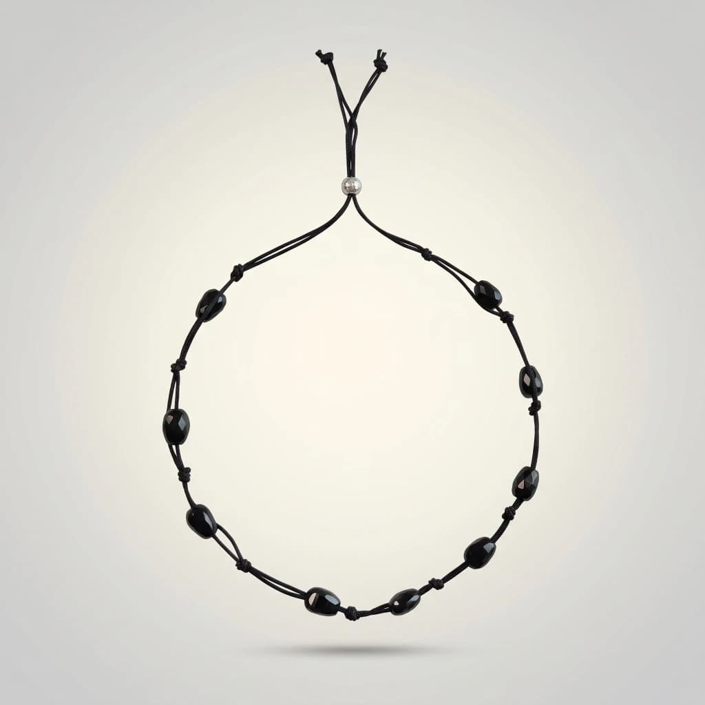 QDORA Black & Clear Bead Thread Anklet Set image 4
