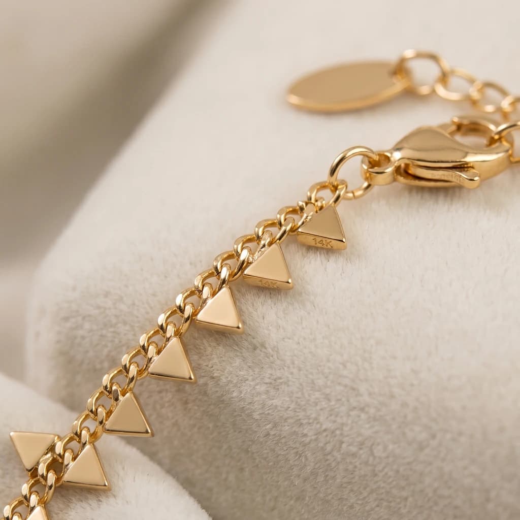 QDORA Gold Triangle Charm Chain Anklet image 5