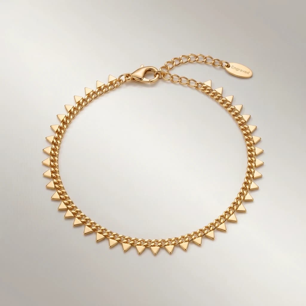 QDORA Gold Triangle Charm Chain Anklet image 2