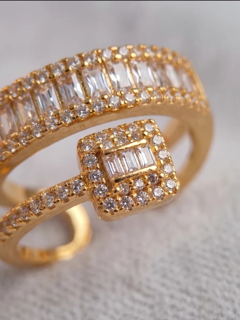 QDORA Gold Double Layer Adjustable Ring image 1