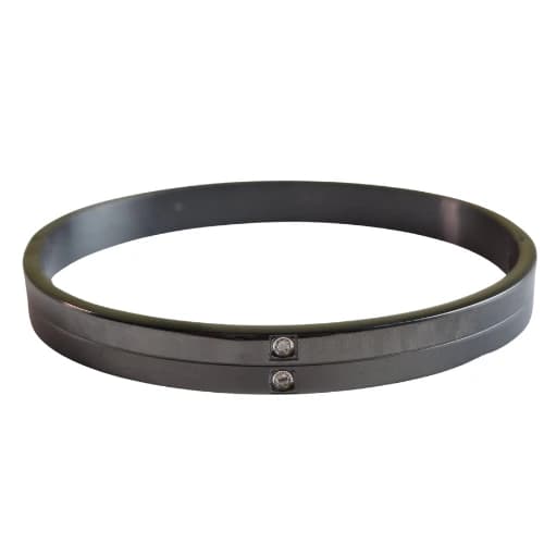 QDORA Matte Glossy Black Stone Men Kada image 1