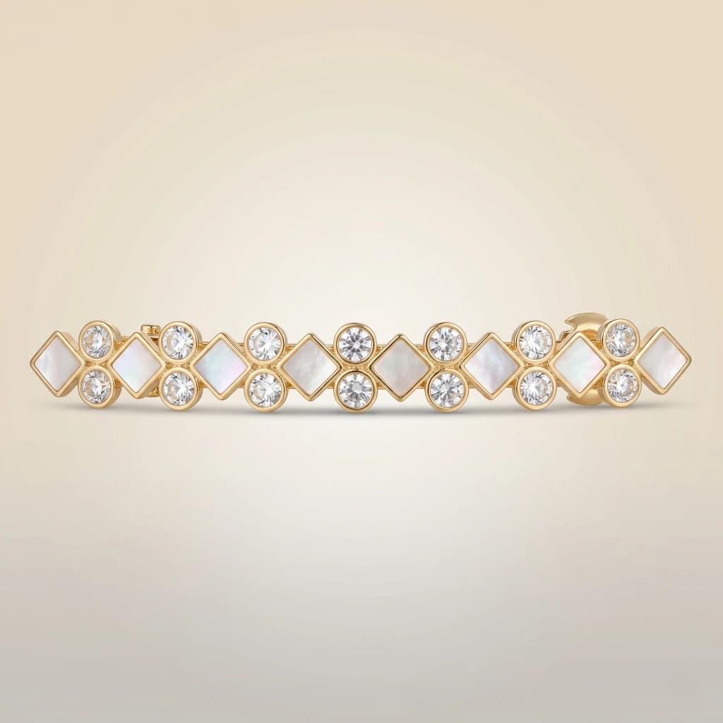 QDORA Gold Geometric Crystal French Barrette image 1