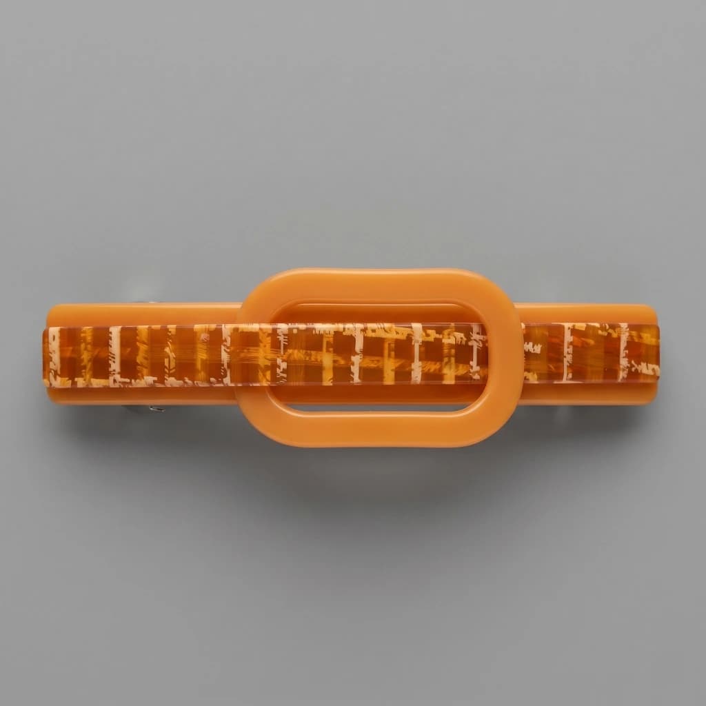QDORA Amber Tortoise Oval Geometric Hair Barrette image 1