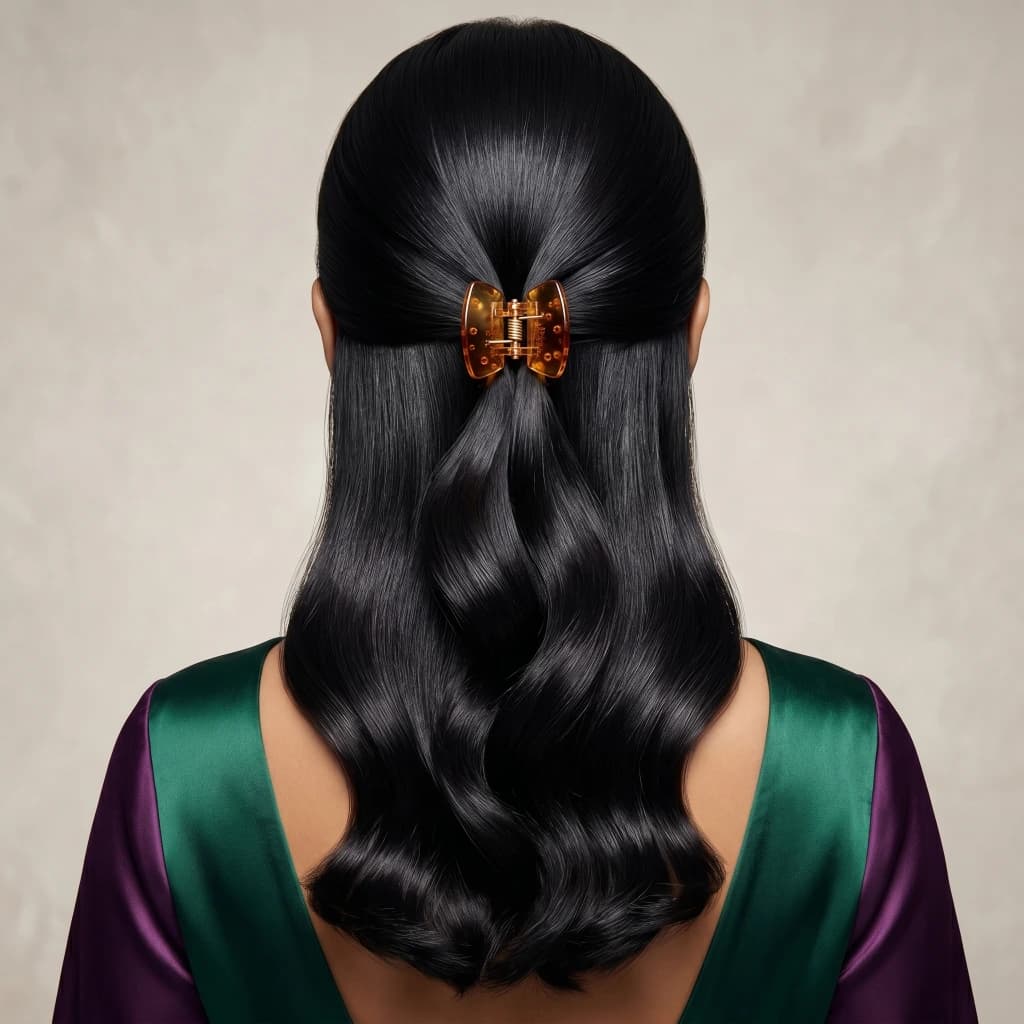QDORA Brown Tortoise Triangle Claw Hair Clip image 2