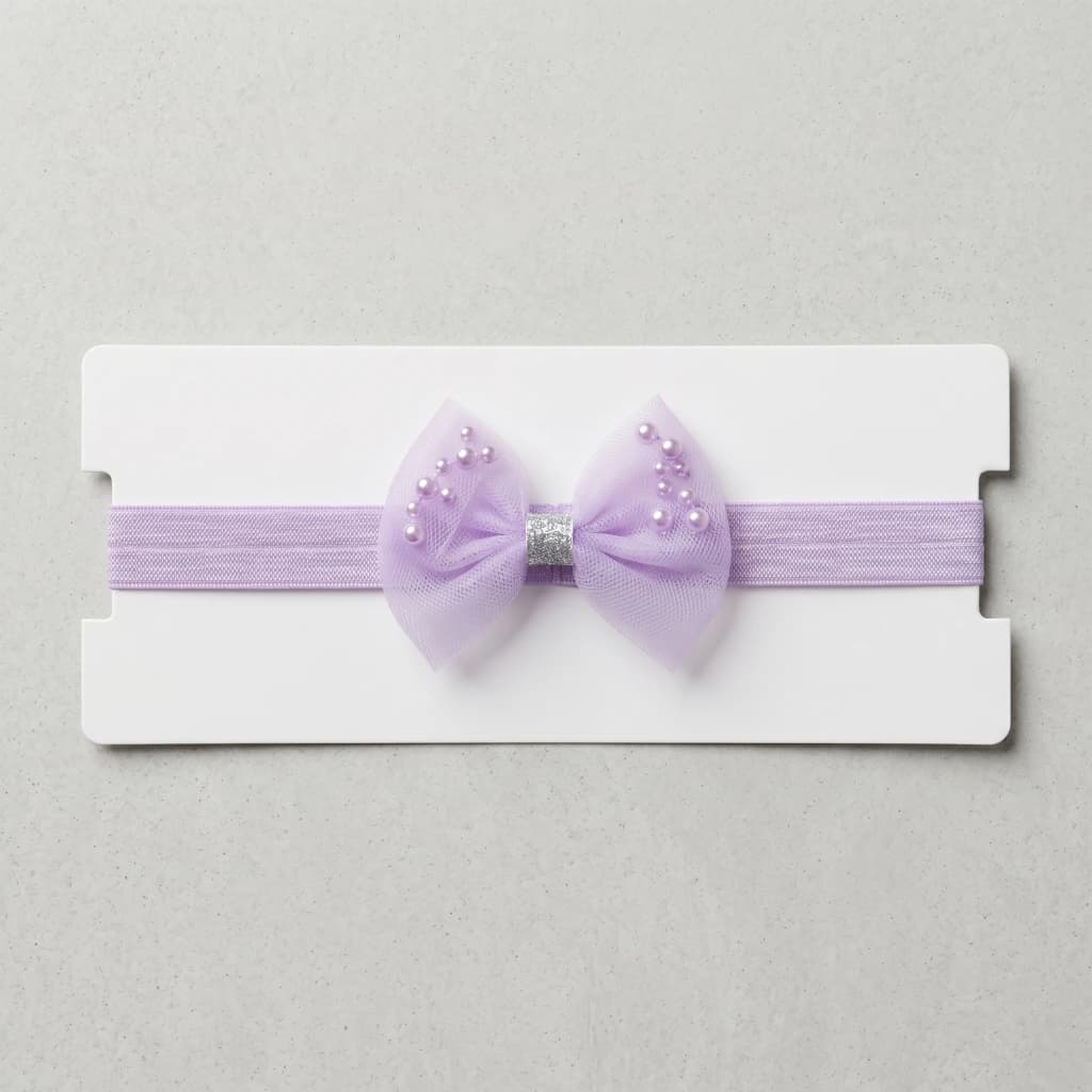 QDORA Purple Net Bow Elastic Hair Band image 4