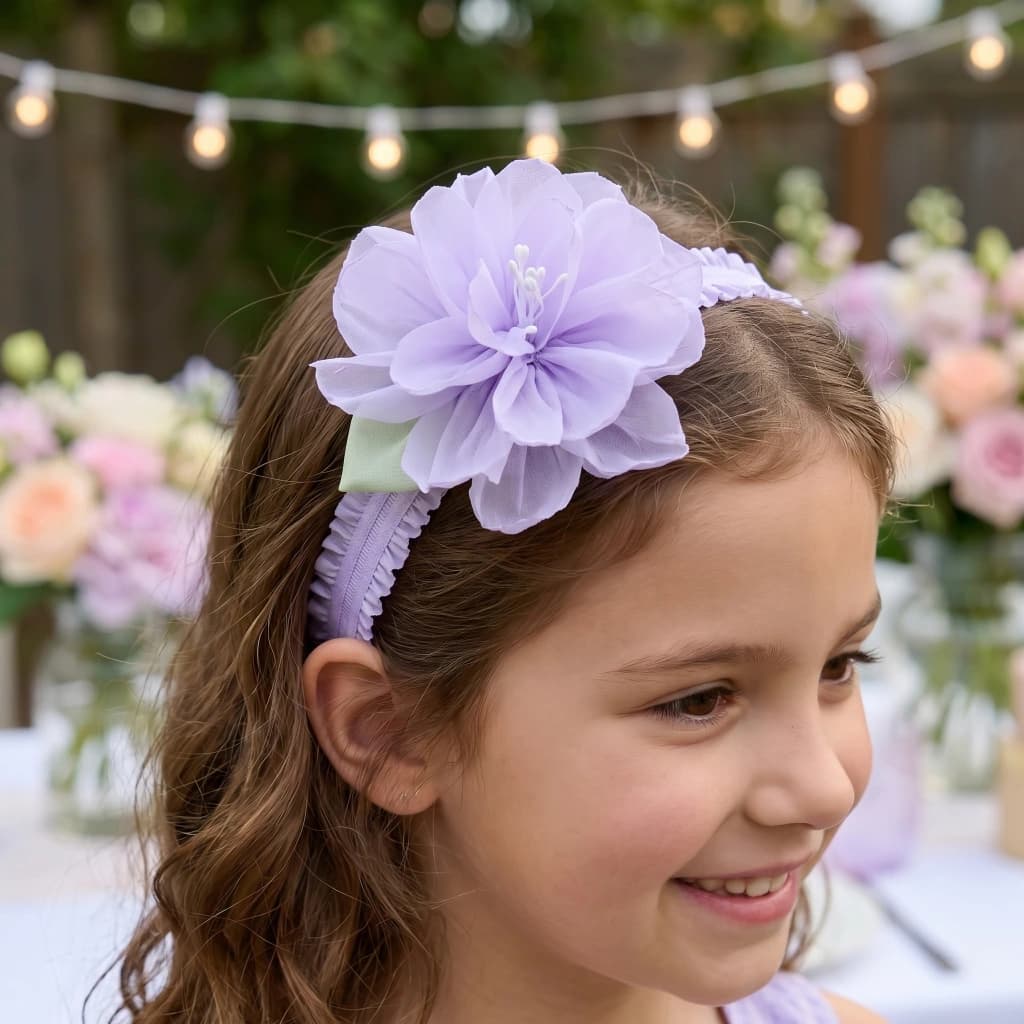 QDORA Purple Flower Elastic Headband image 1