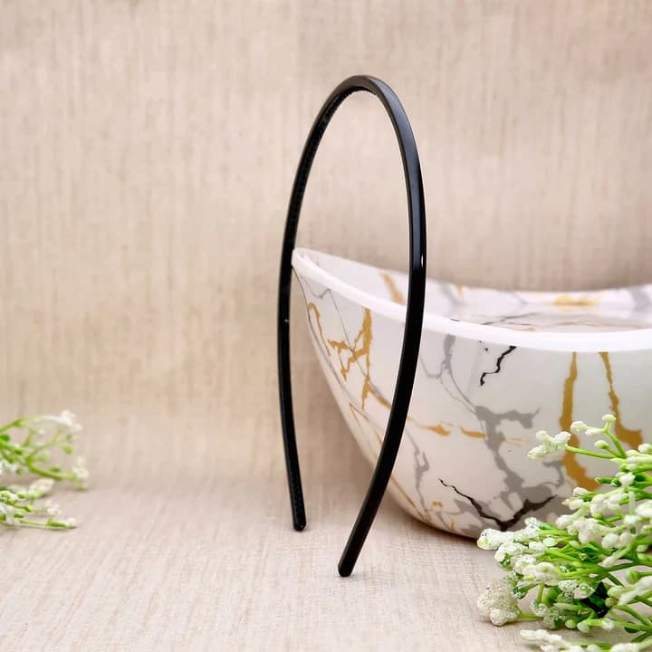 QDORA Black Glossy Thin Plastic Headband image 1