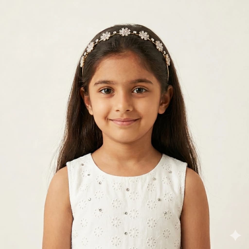 QDORA Gold Floral Crystal Metal Headband image 1